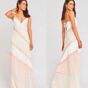 Show Me Your Mumu Allure Slip Dress White Colorblock